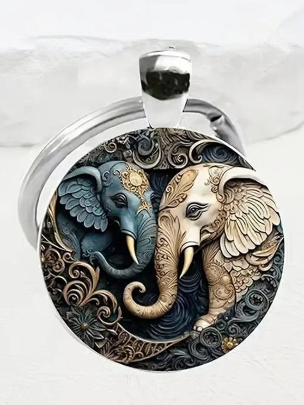Stainless Steel ELEPHANT Keyring Keychain Accessory